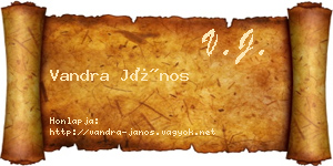 Vandra János névjegykártya
