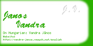 janos vandra business card